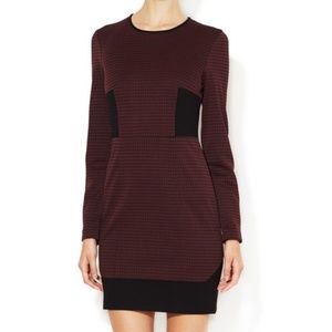 Tibi Long Sleeved Houndstooth Dress